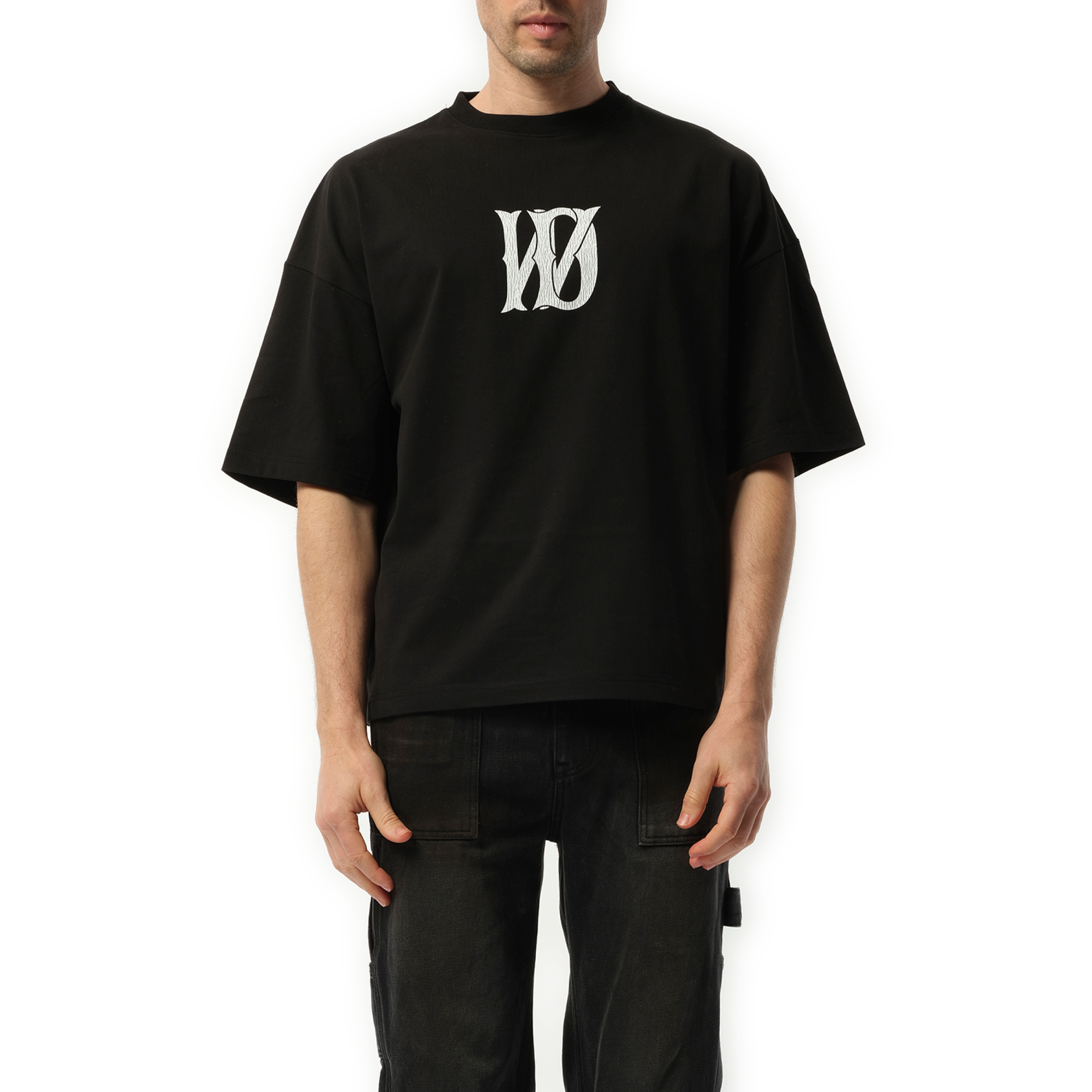 Letter Logo Print T-Shirt in Black