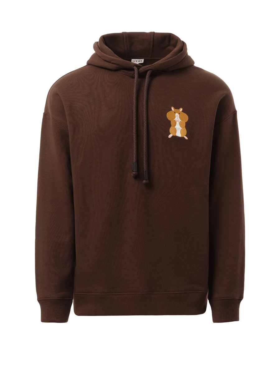 Loewe Suna Fujita Hamster Hoodie in Dark Brown