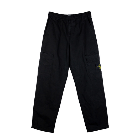 Compass Badge Cotton Pants in Black