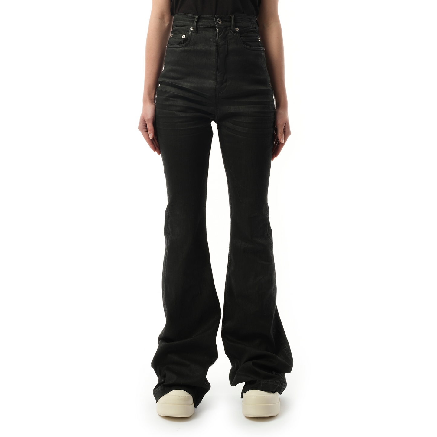 Bolan Bootcut Denim Pants in Black Wax