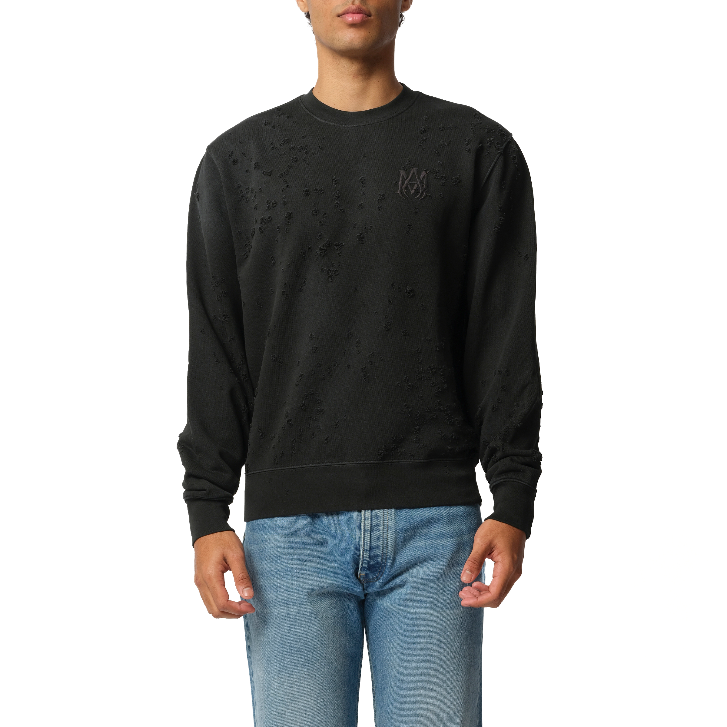 MA Shotgun Embroidered Sweatshirt in Black