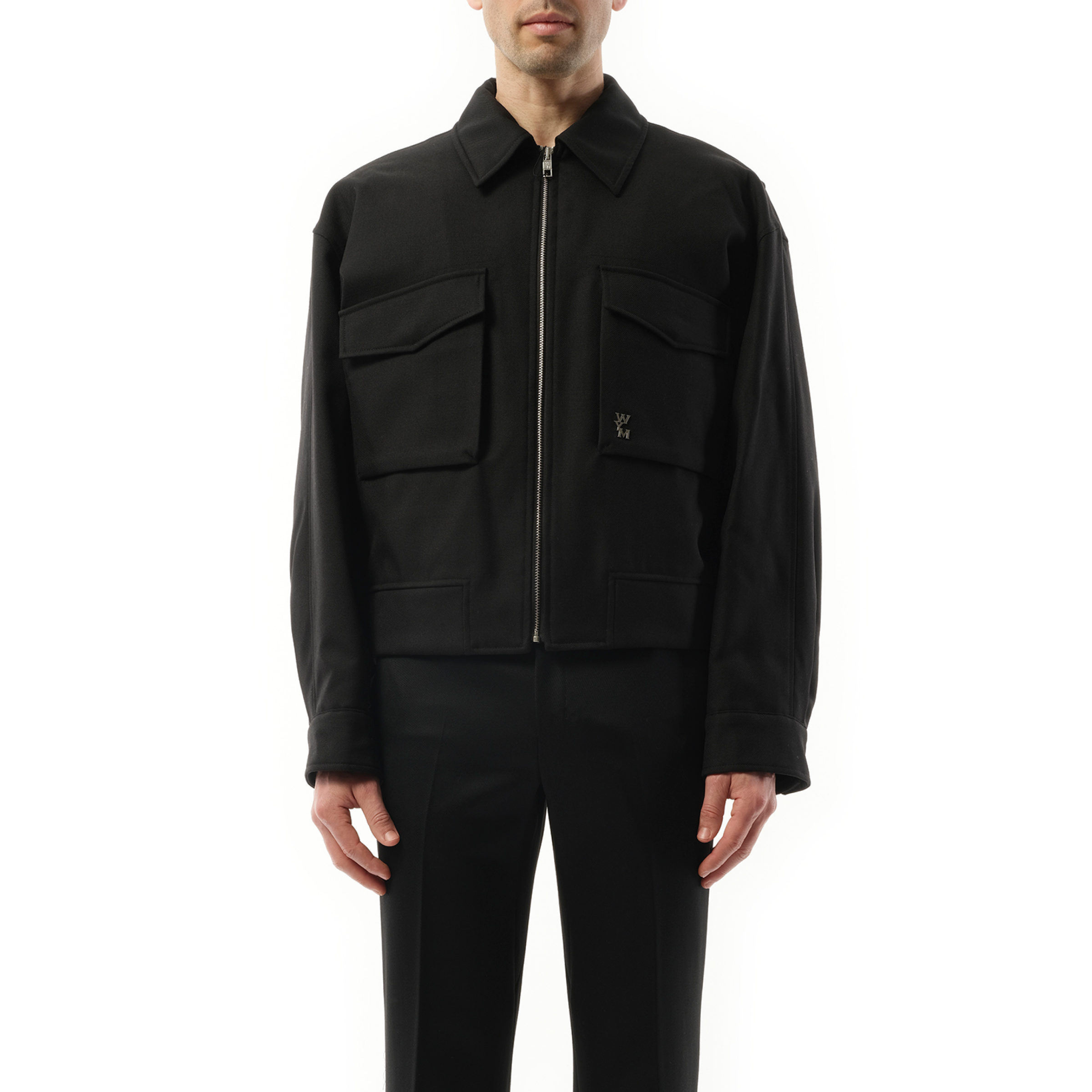 Wool Pocket Blouson in Black