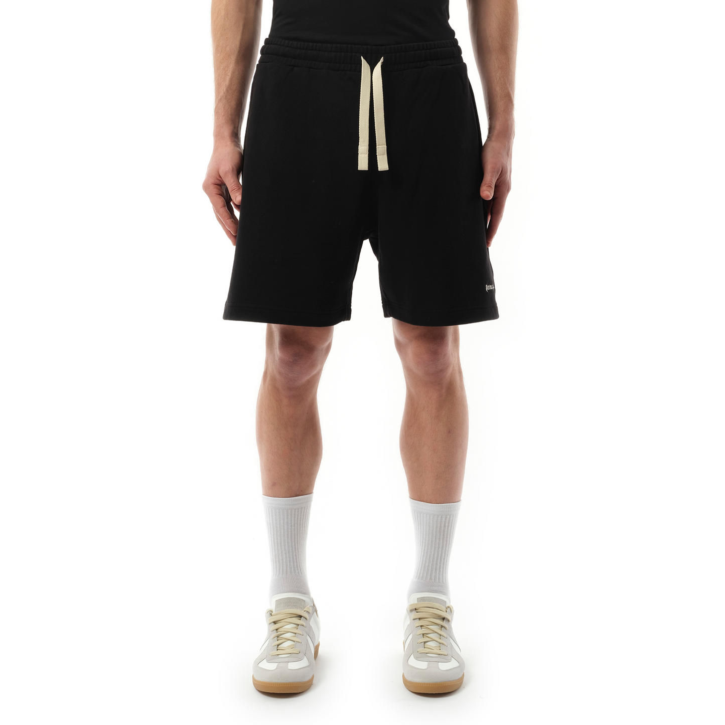 Classic Logo EMB Sweatshort in Black/Off White