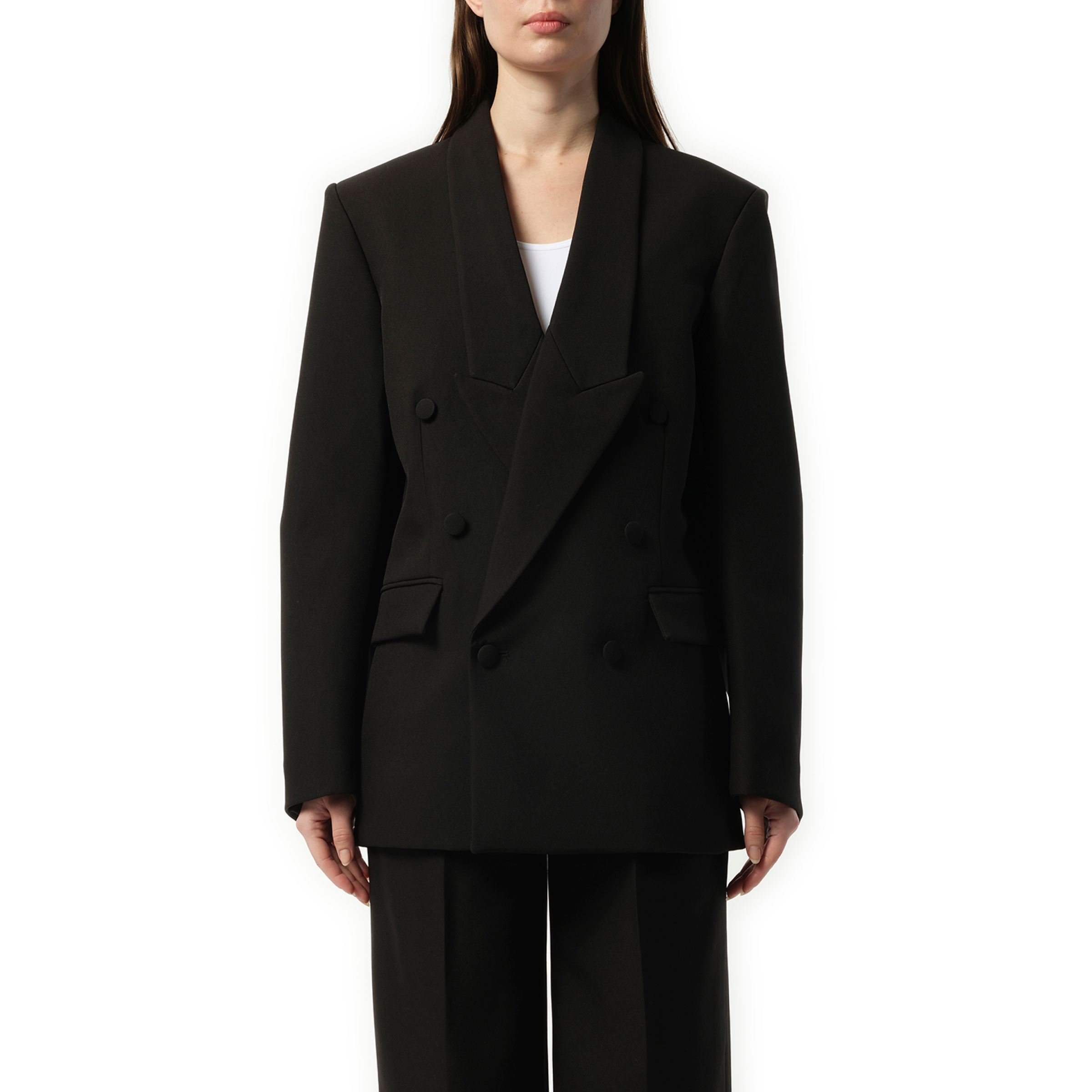 Double Breasted Tailored Jacket in Black