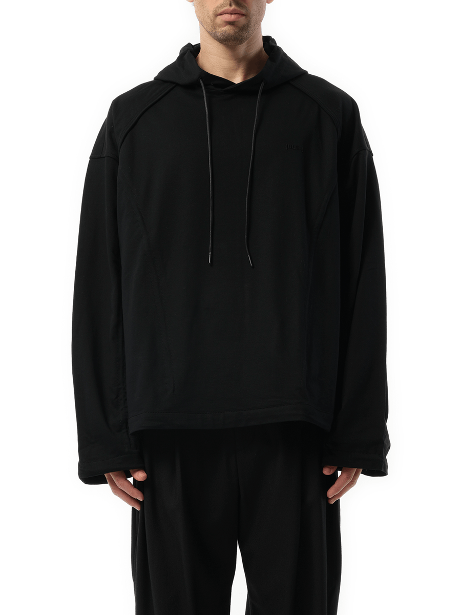 Multi String Over Hoodie in Black