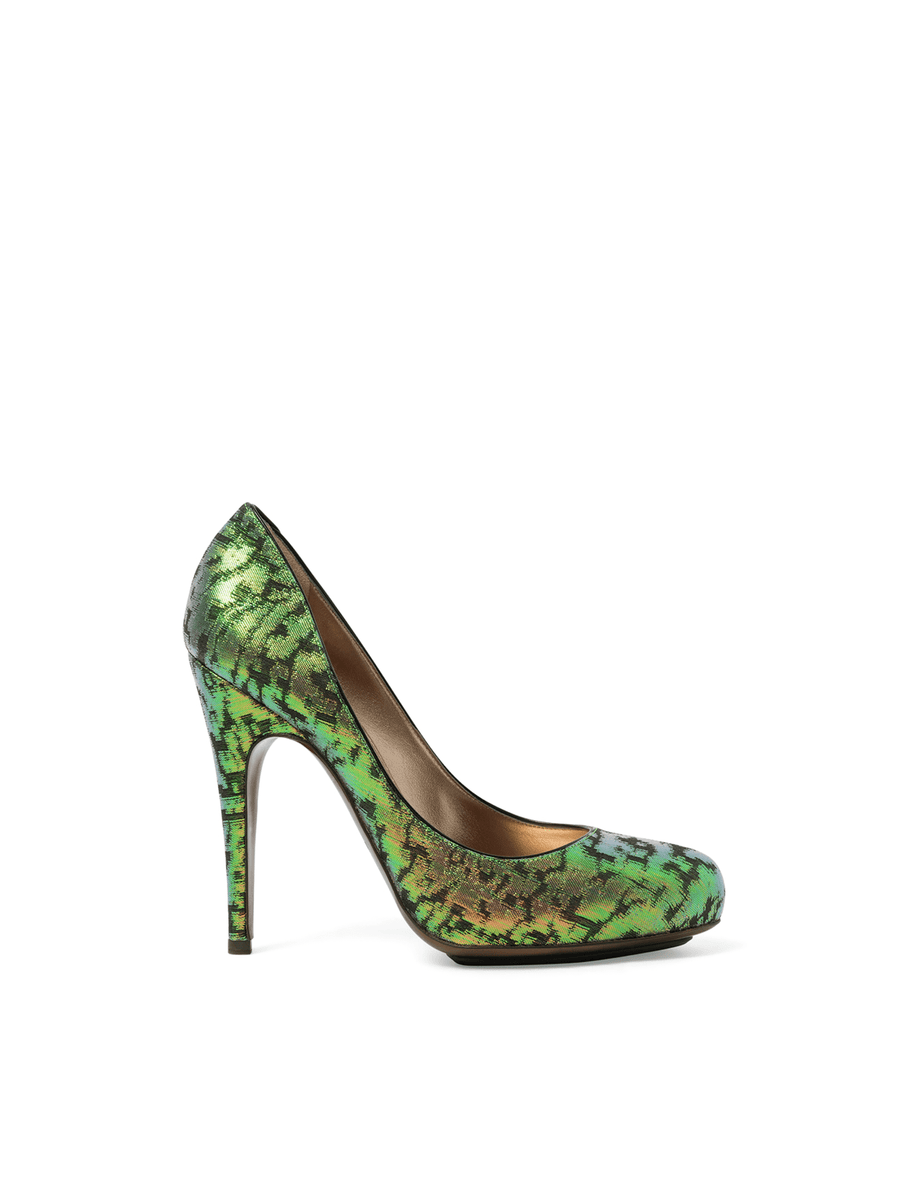 Pump Shoes in Green Side View | LANVIN