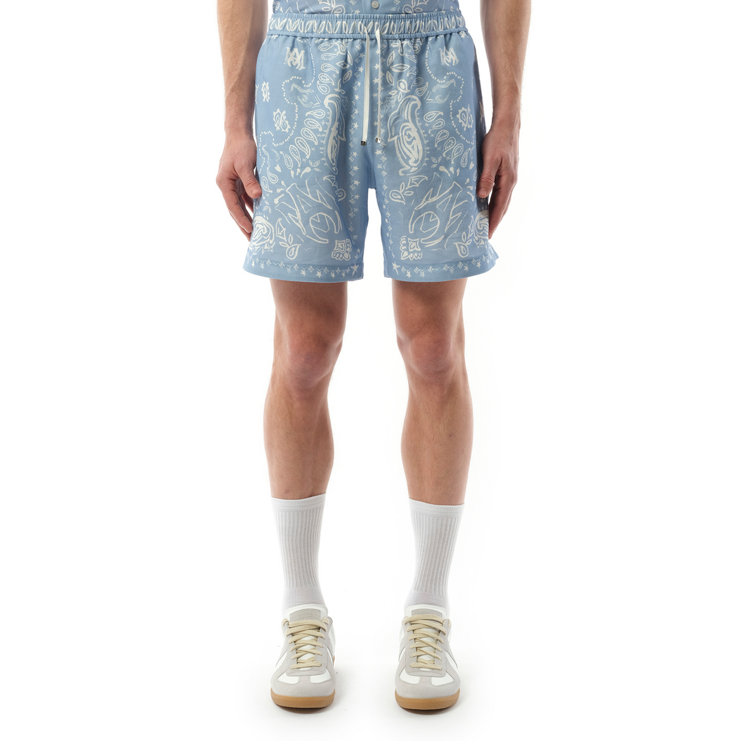 Bandana Watercolour Shorts in Cerulean