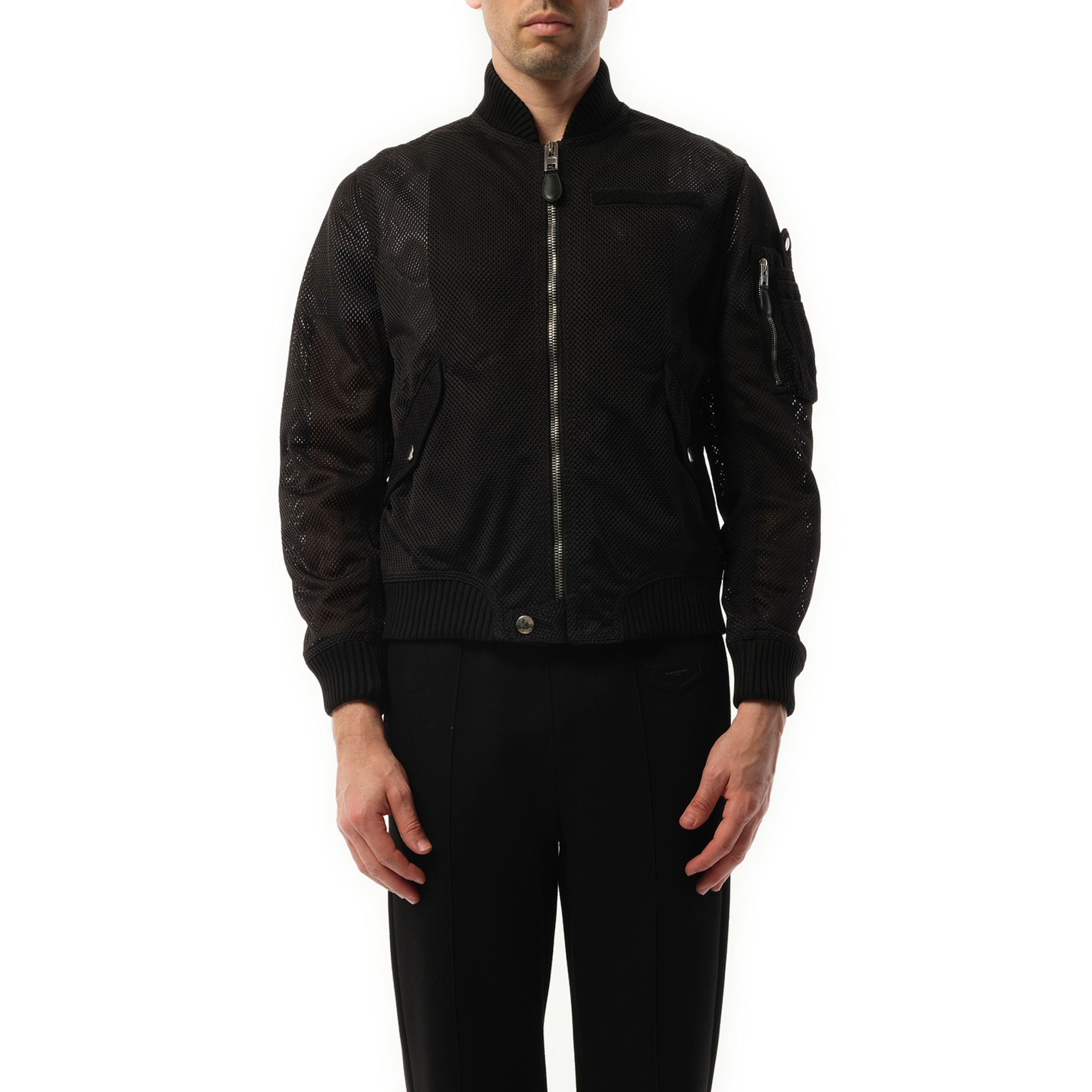 Bomber Mesh Jacket in Black