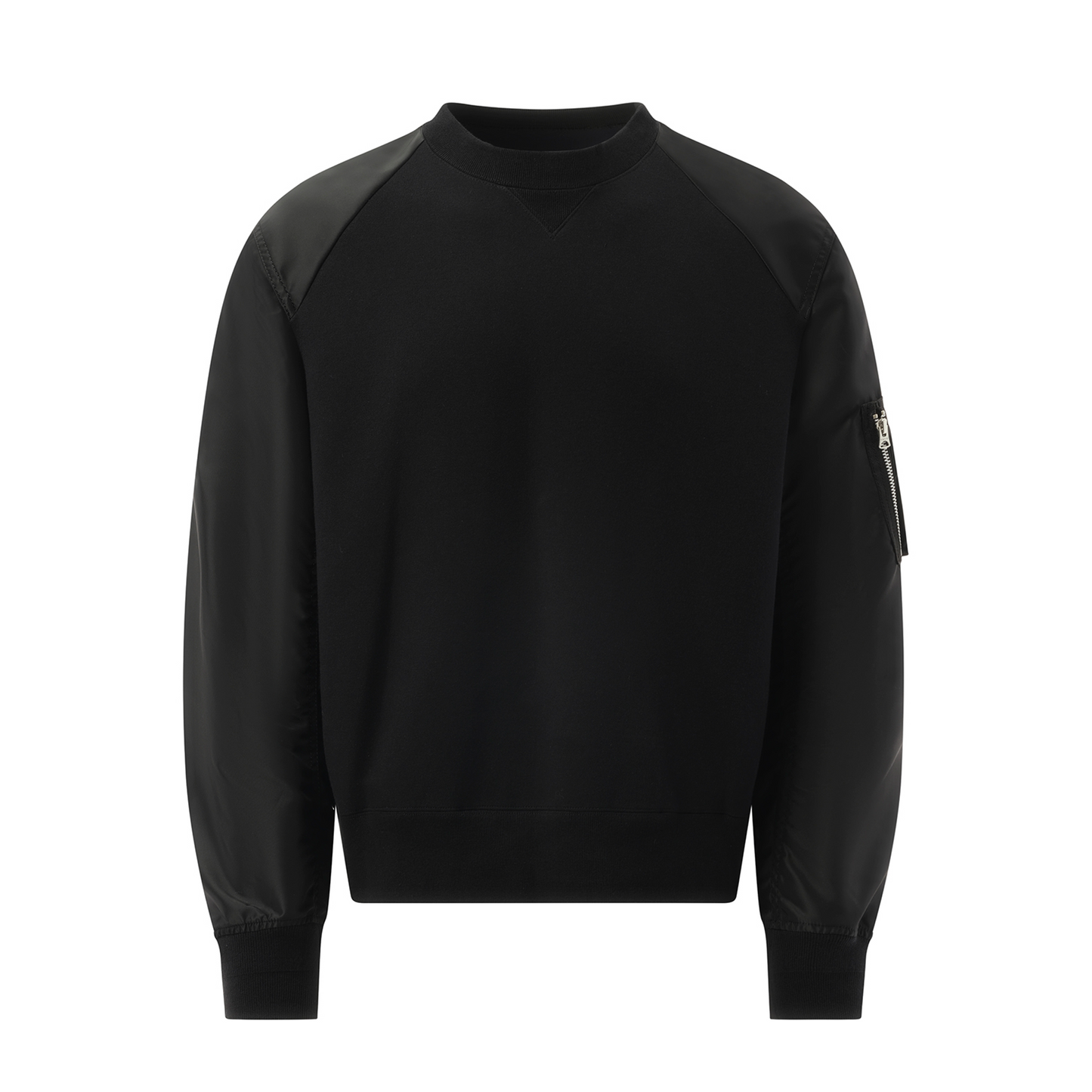 Sponge Sweat Nylon Sweatshirt in Black