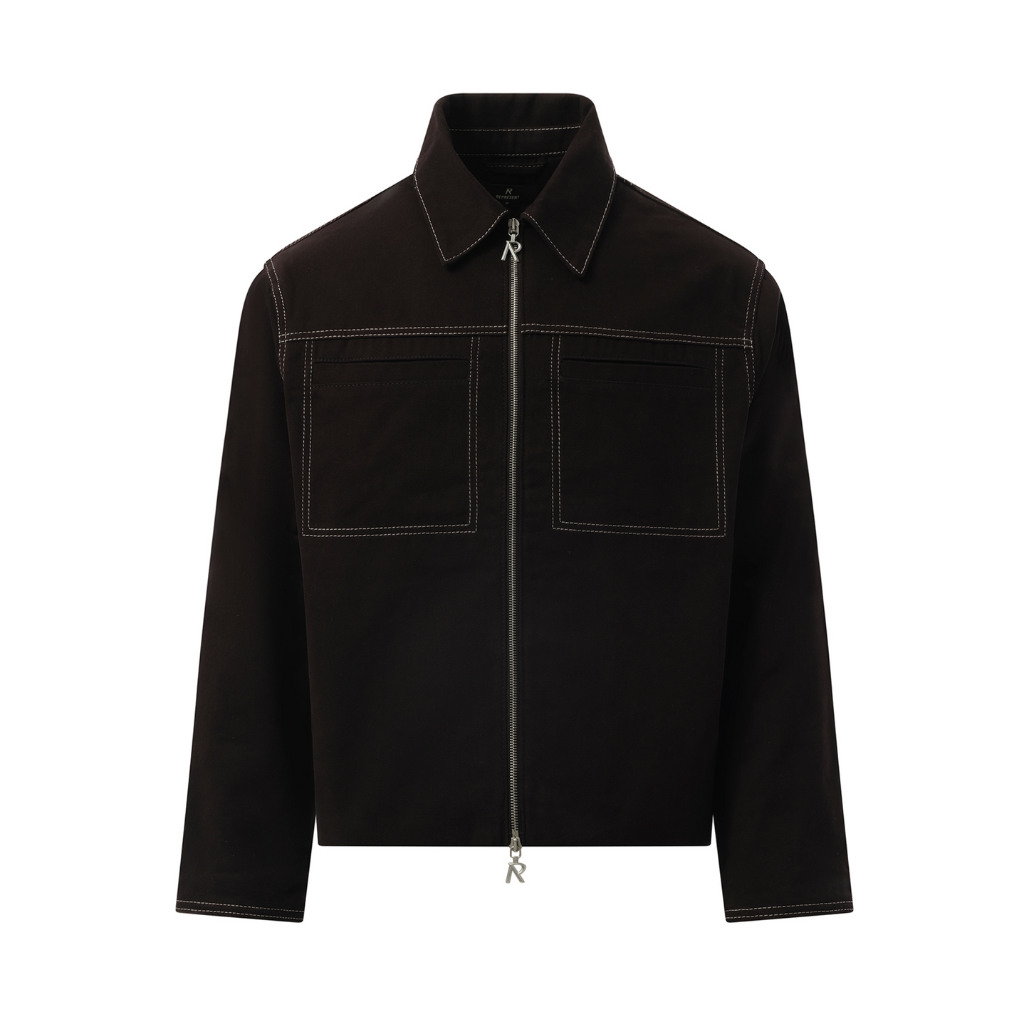 Contrast Stitch Smart Jacket in Jet Black