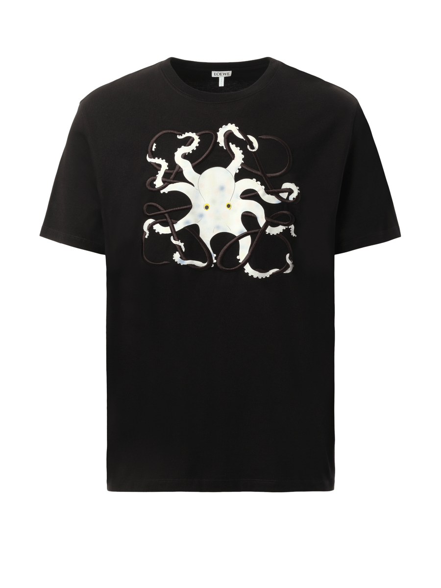 Loewe Suna Fujita Octopus Print T-Shirt in Black