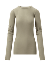 Rick Owens Rib Long Sleeve T-Shirt in Celadon