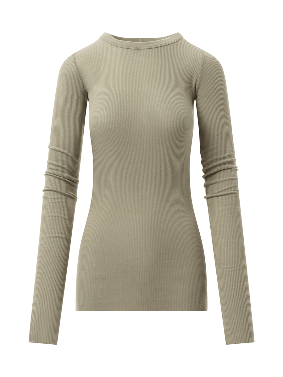 Rick Owens Rib Long Sleeve T-Shirt in Celadon