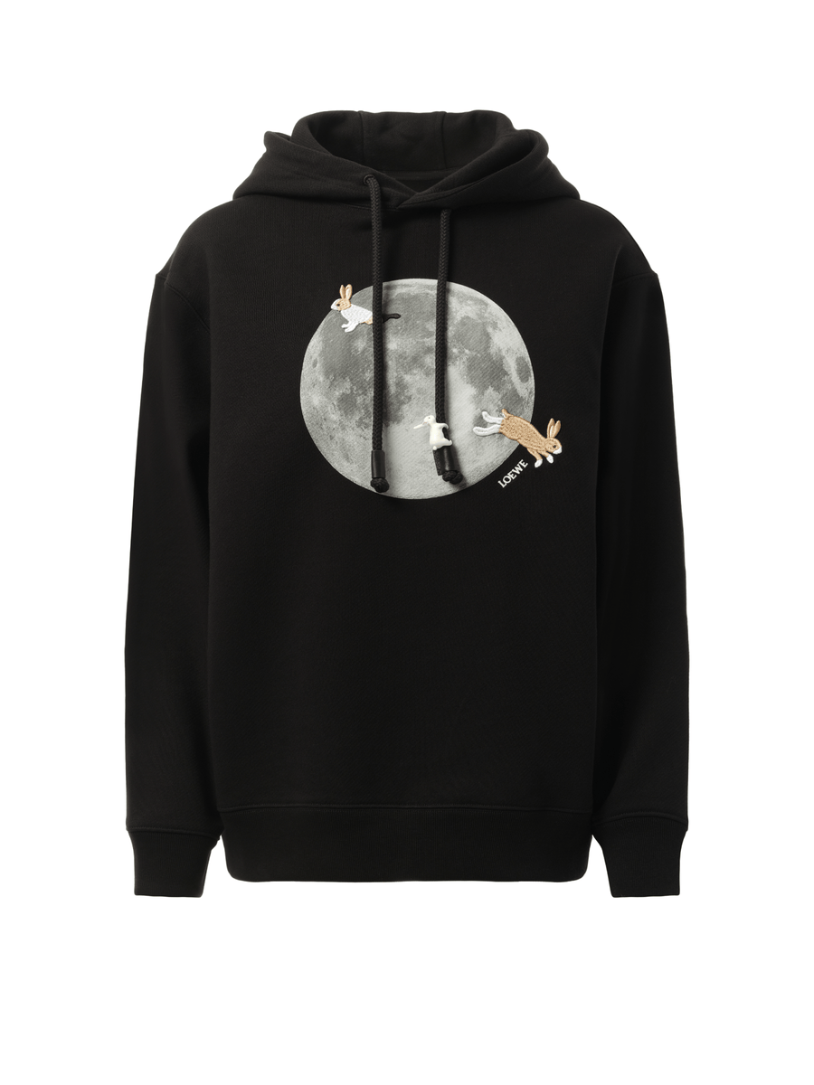 Loewe Moon Print Hoodie in Black
