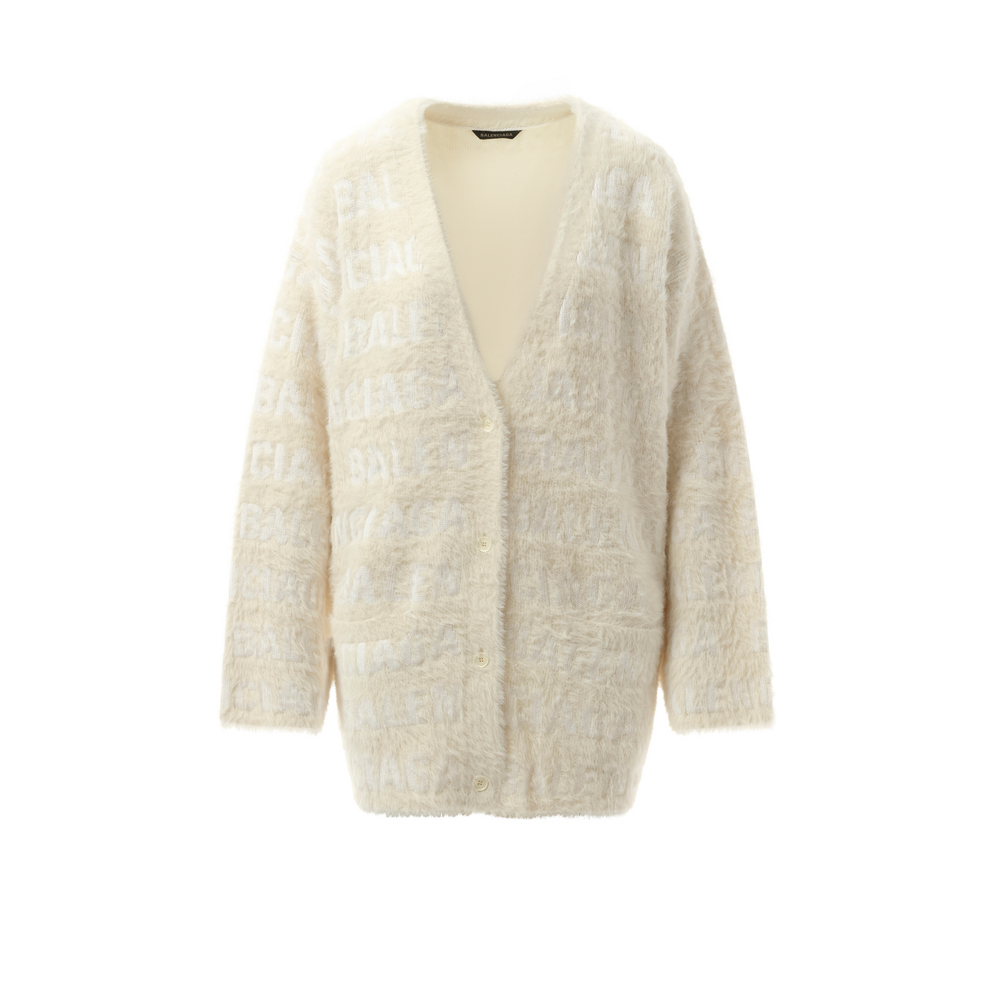 Furry Cardigan in Ivory