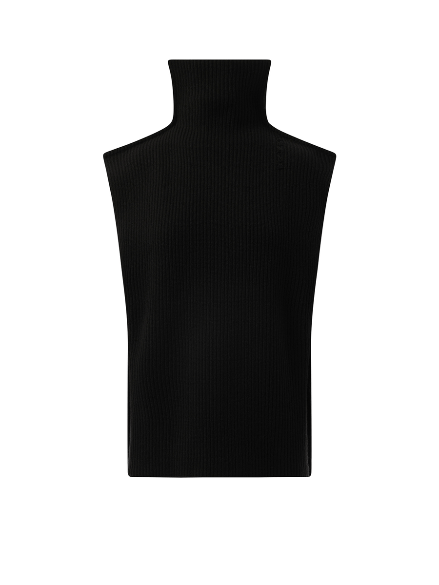 Sleeveless Turtleneck Sweater in Black