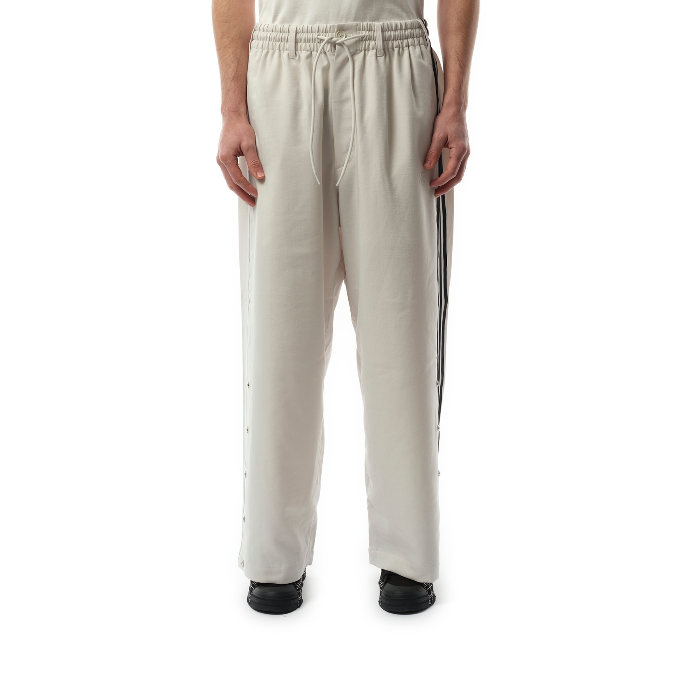 Snap Button 3 Stripe Pants in Orb Grey