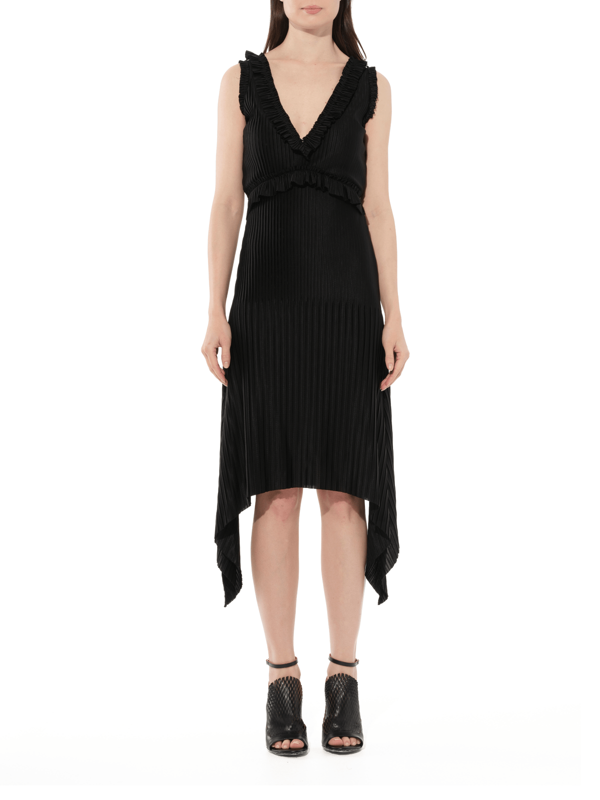 Short Pleated Dress in Black