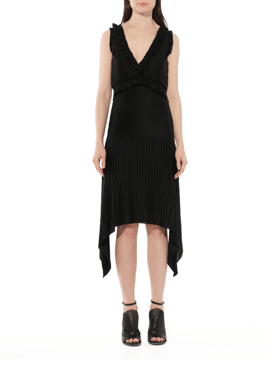 Short Pleated Dress in Black