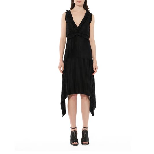 Short Pleated Dress in Black