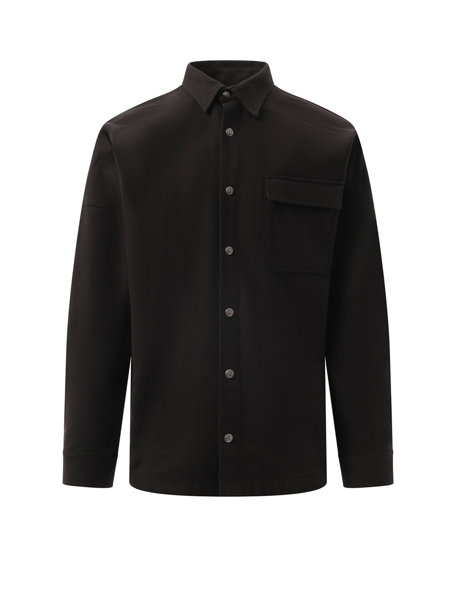 Palm Angels Classic Logo Overshirt in Black/Off White