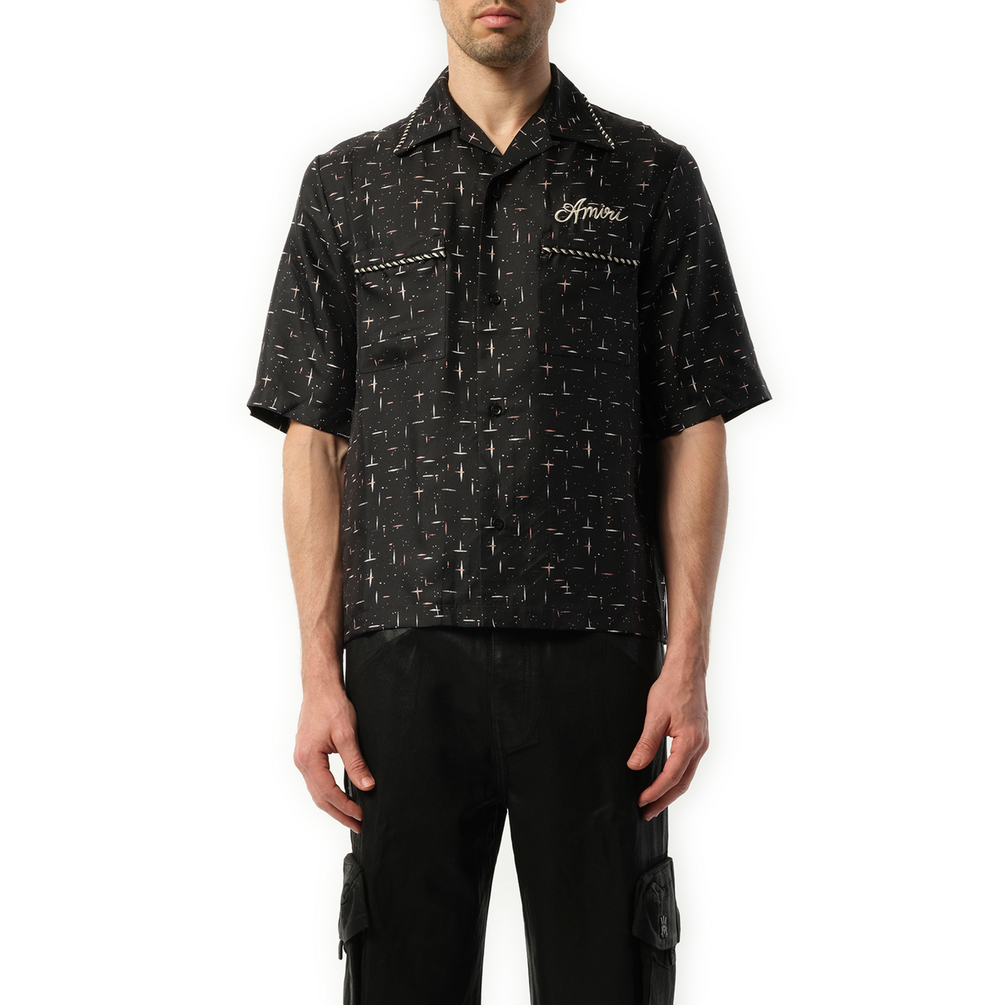 Fleck Amiri Bowling Shirt in Black