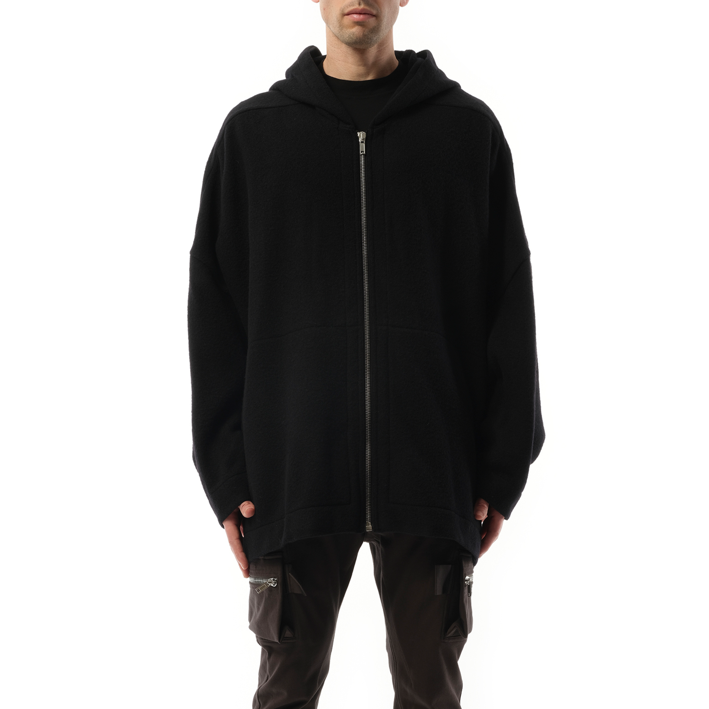 Loden Jumbo Peter Hooded Jacket in Black