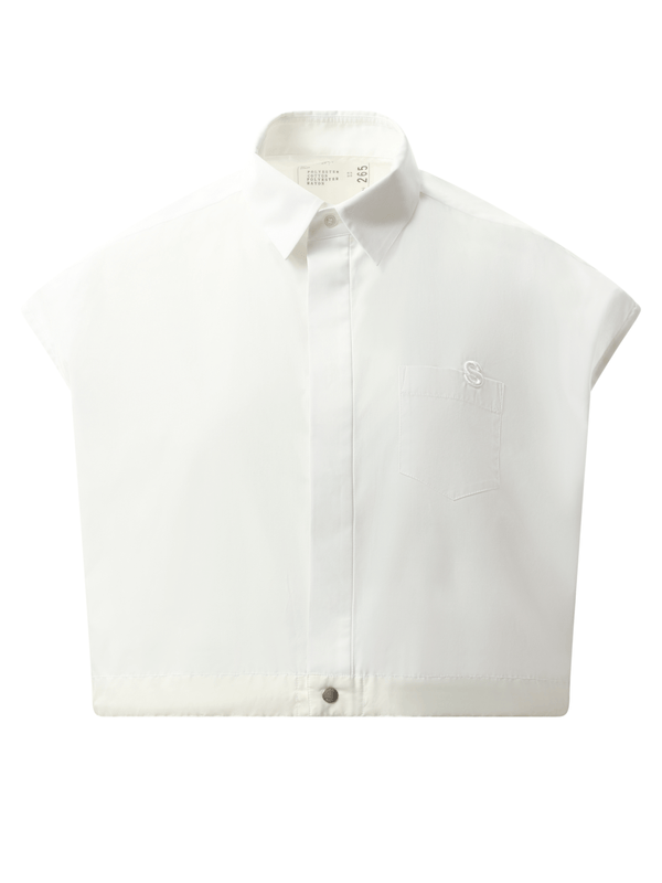 Sacai S Cotton Poplin Shirt in Off White