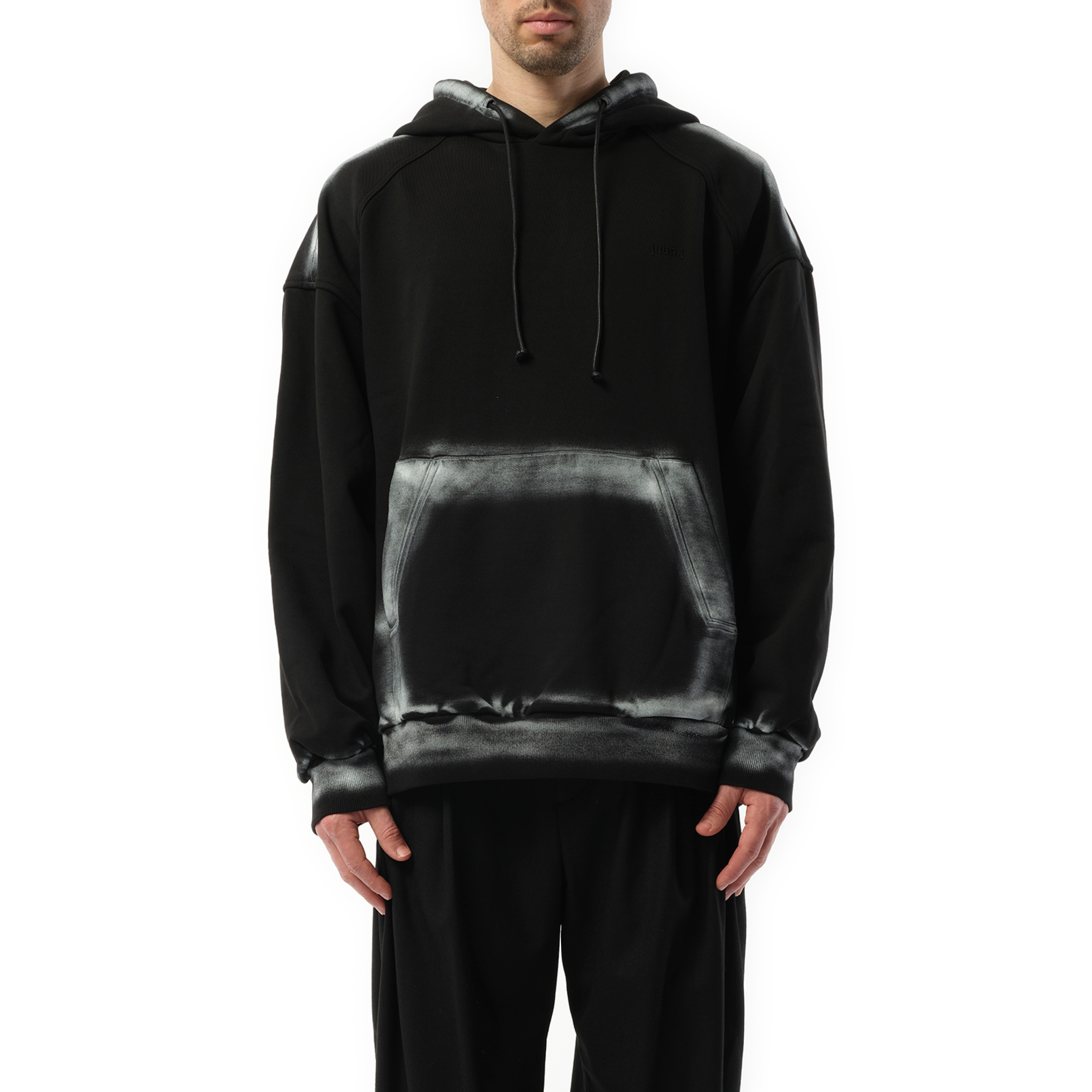 Painter Dyed Hoodie in Black