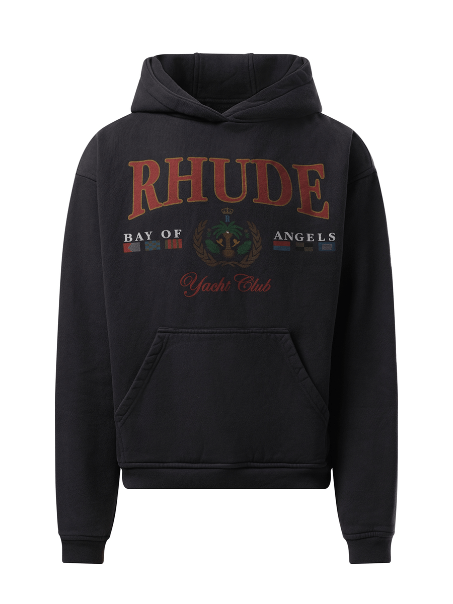 Rhude Bay of Angels Yacht Hoodie in Vintage Black