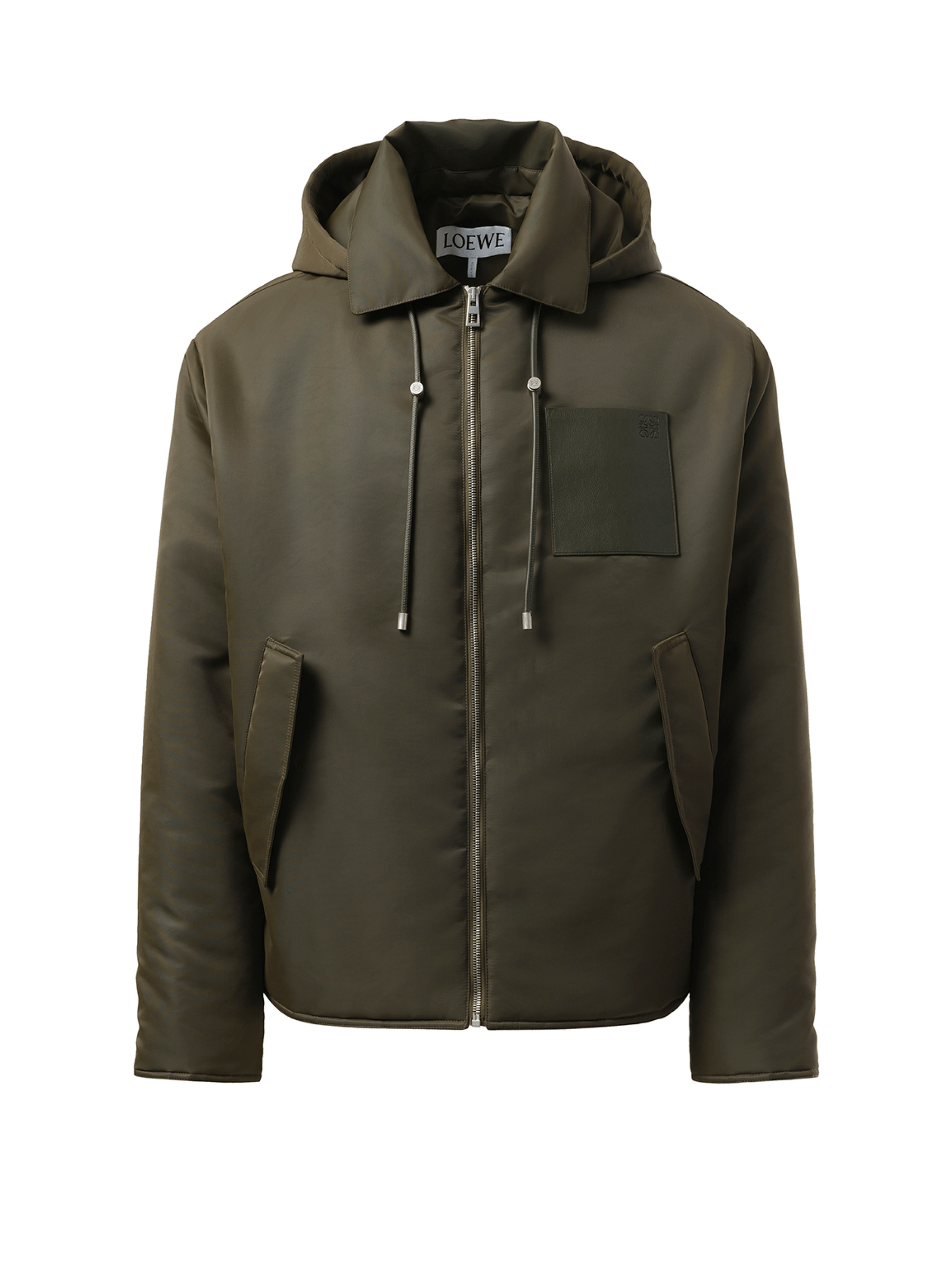 Loewe Padded Hood Jacket in Khaki Green