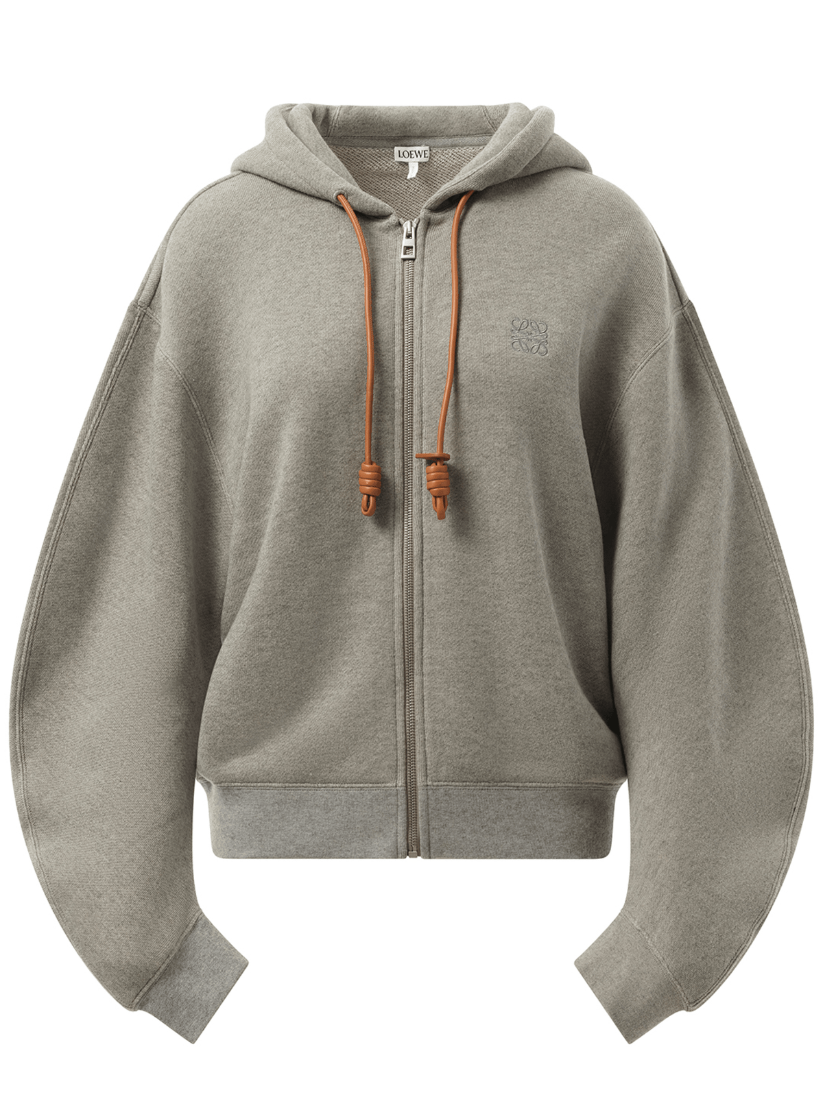 Loewe Flamenco Zip Hoodie in Grey Melange