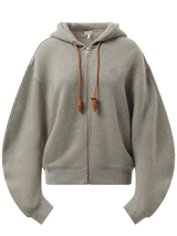 Loewe Flamenco Zip Hoodie in Grey Melange