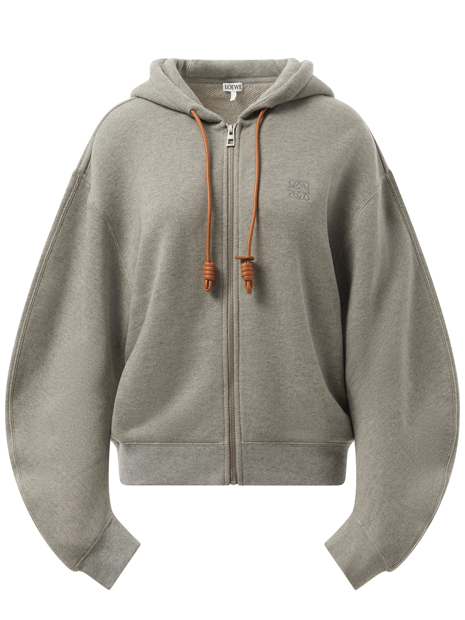 Loewe Flamenco Zip Hoodie in Grey Melange