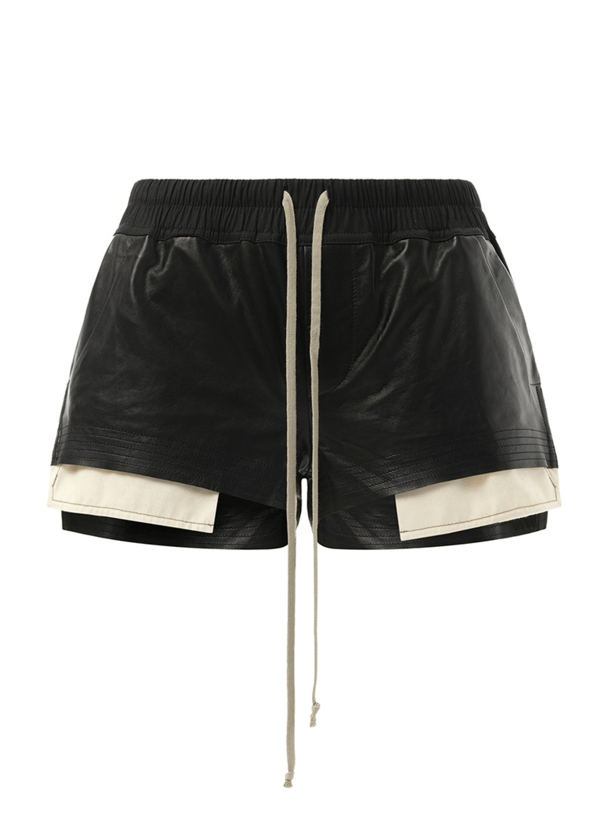 Rick Owens Leather FOG Boxer Shorts in Black