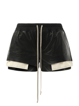 Rick Owens Leather FOG Boxer Shorts in Black
