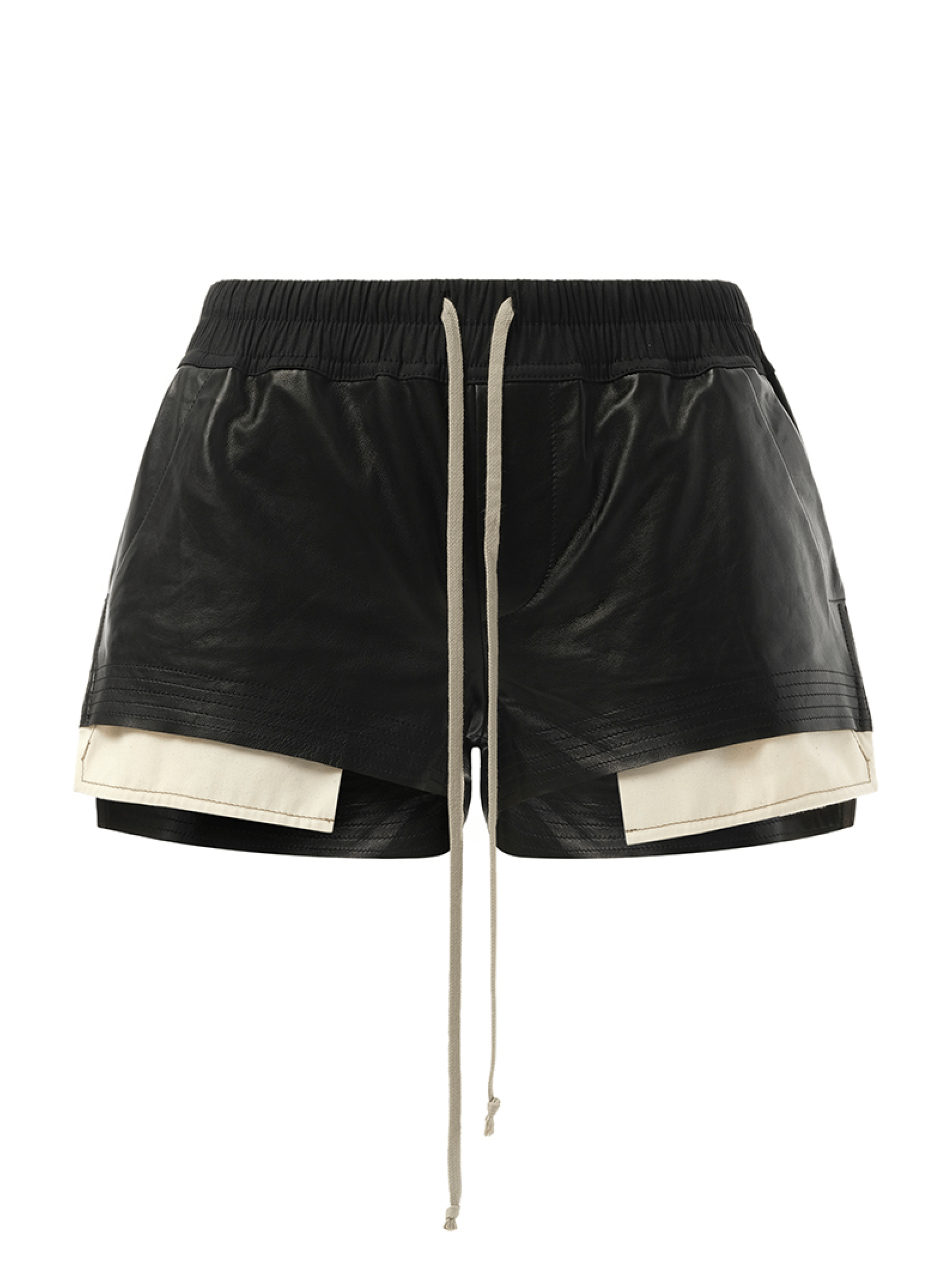 Rick Owens Leather FOG Boxer Shorts in Black