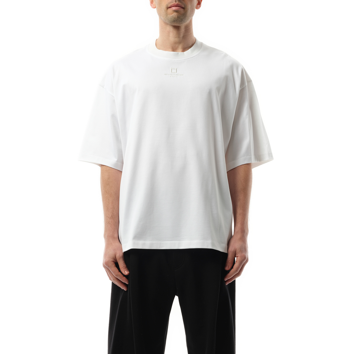 Square Embroidery T-Shirt in White