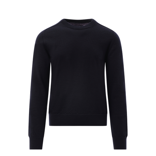 Wool Crewneck Sweater in Dark Blue