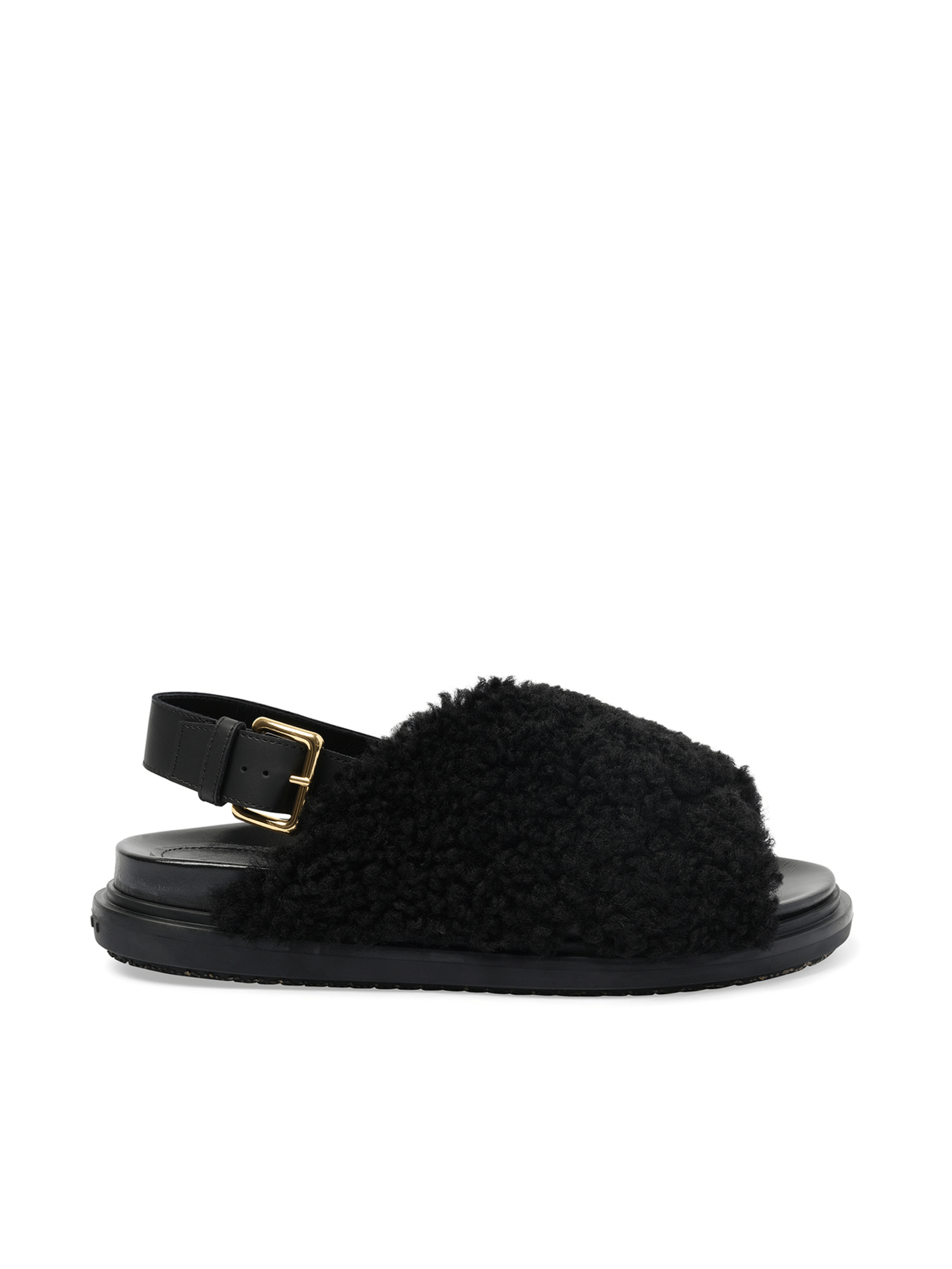 Fussbett Incrocioco Sandals in Black Side View | MARNI