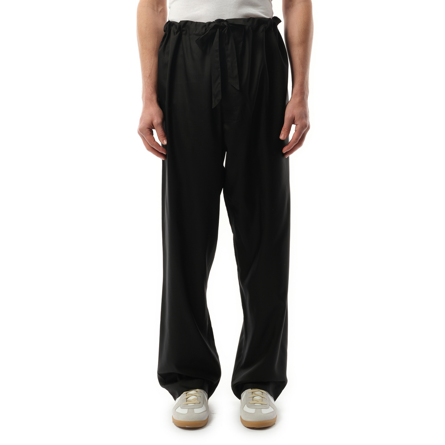 Silk Popeline Pants in Black