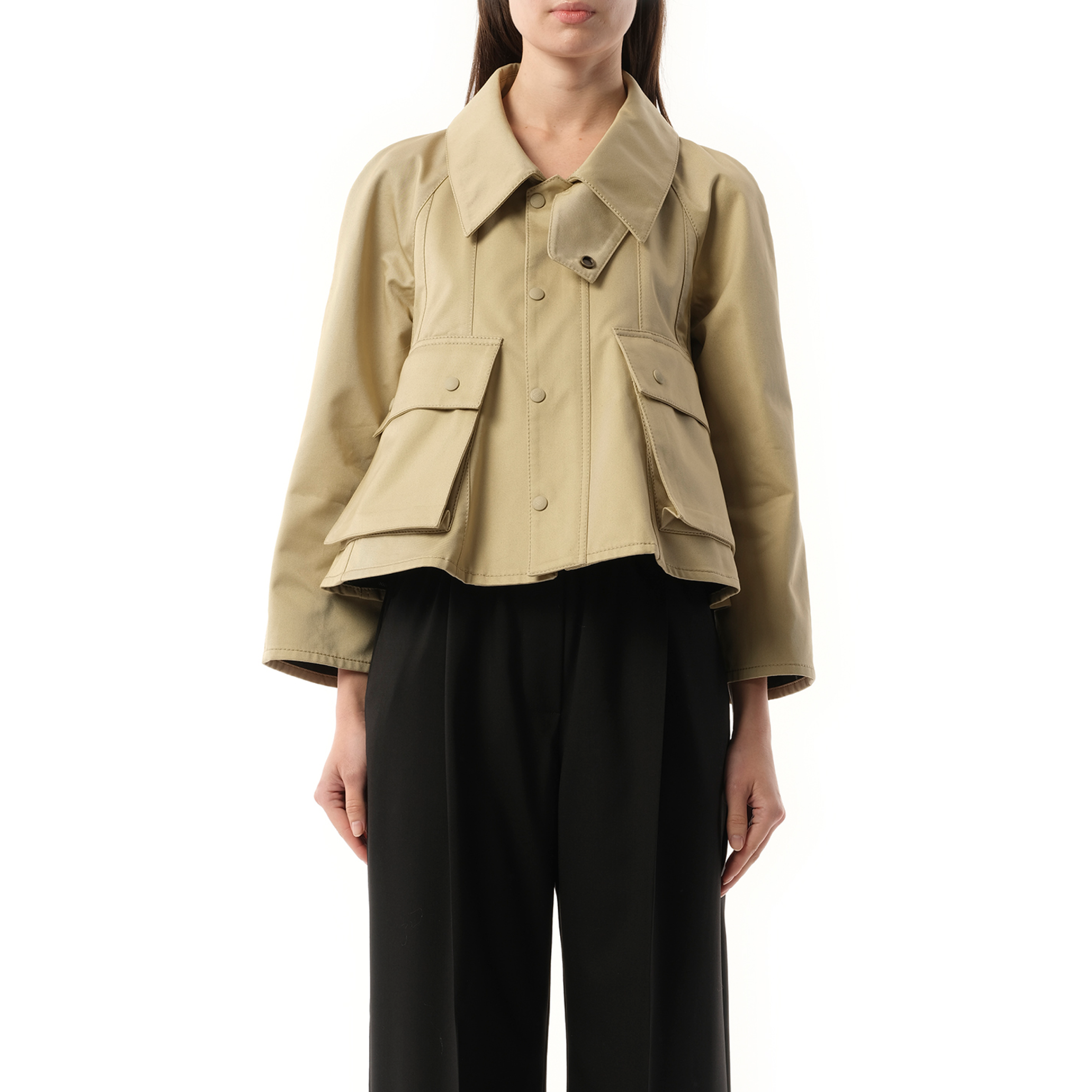 Trapeze Jacket in Safari Beige/Green