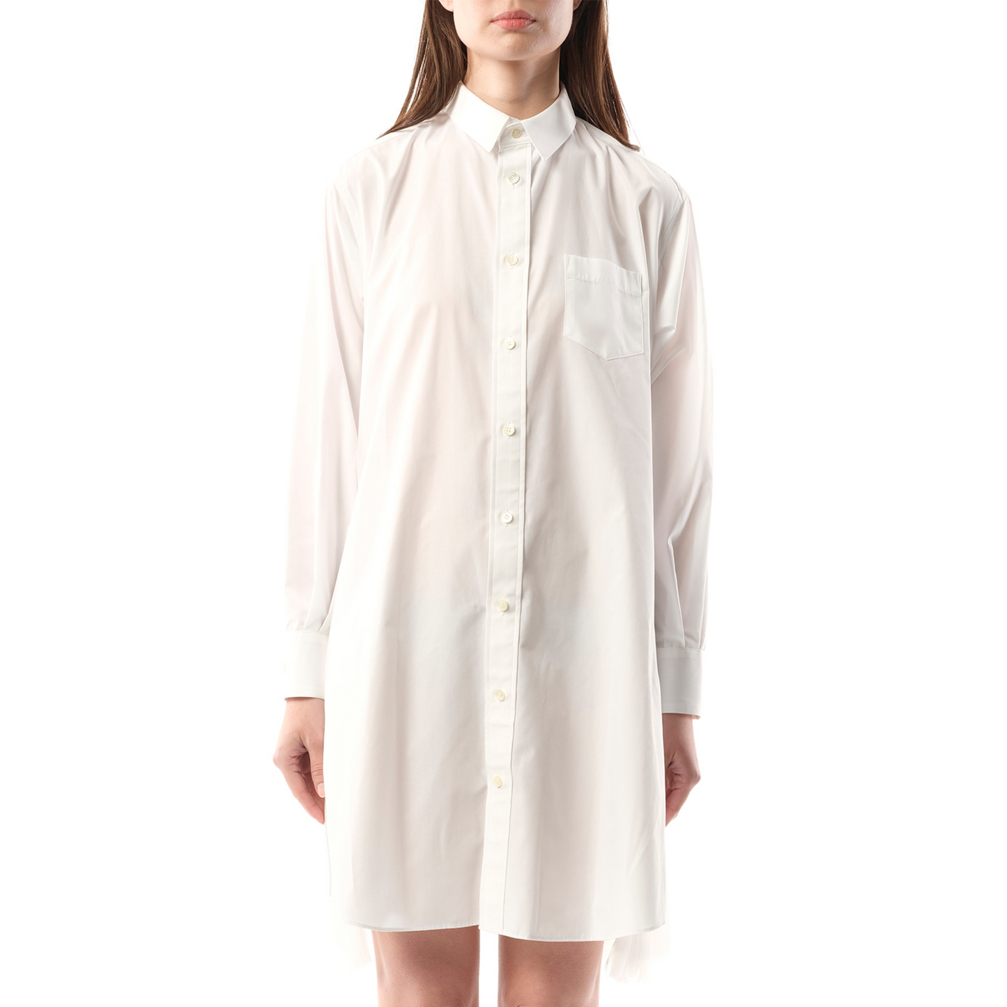 Cotton Poplin Dress in Off White