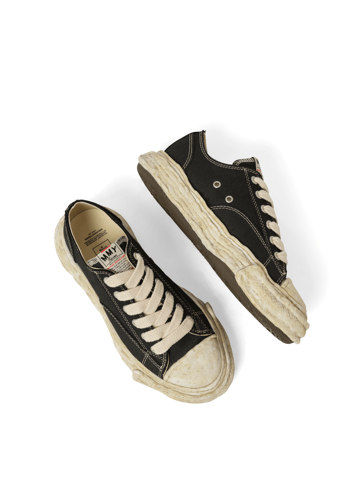 Peterson 23 OG Garment Dyed Sneaker in Black Top View | MAISON MIHARA YASUHIRO