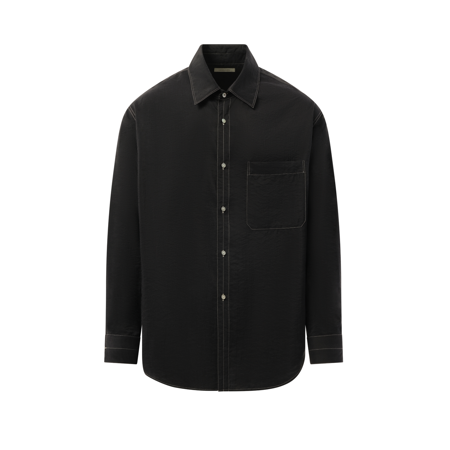 Easy Shirt with Contrast Stitch in Black