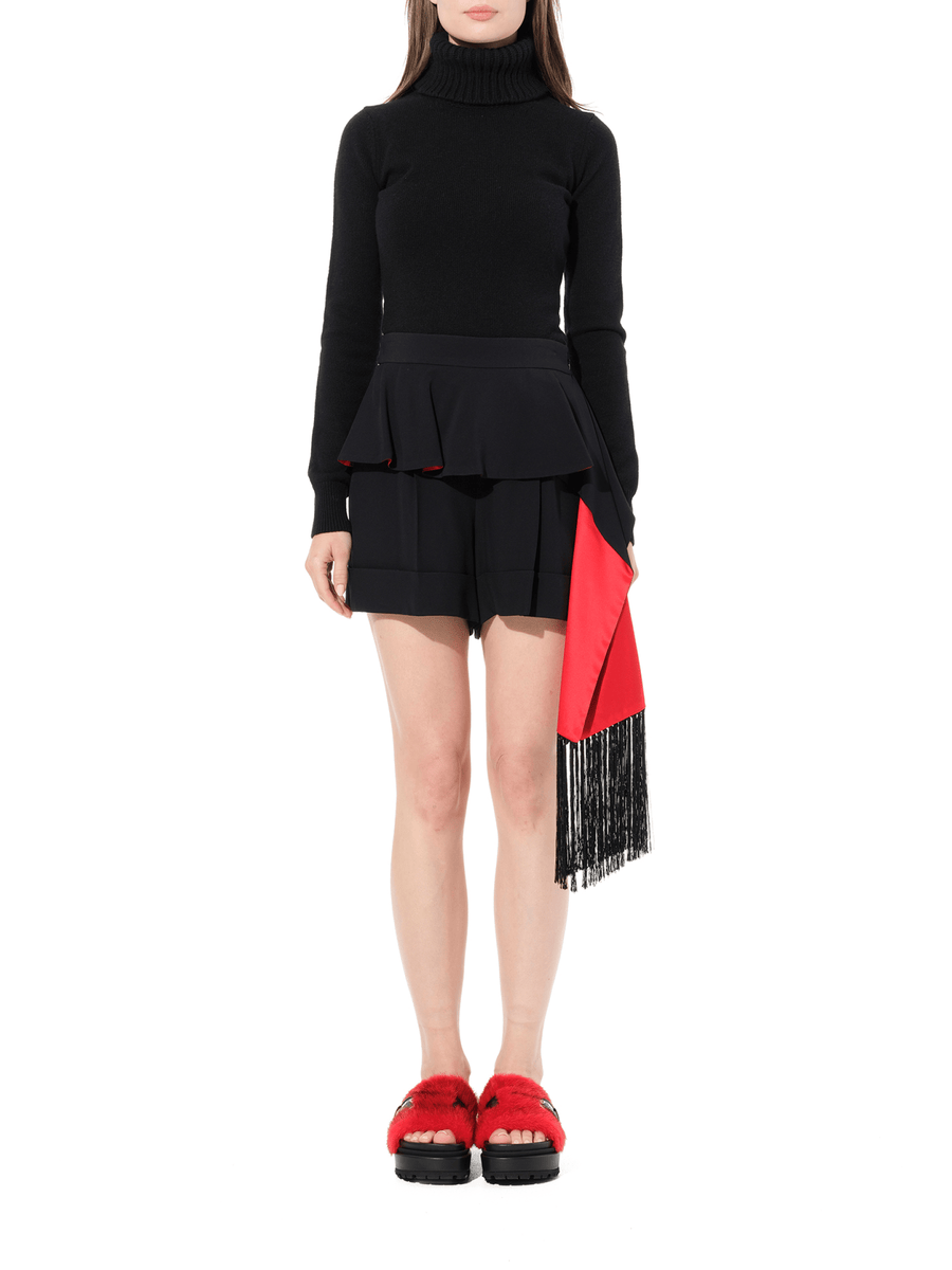 Leaf Crepe Pant in Black