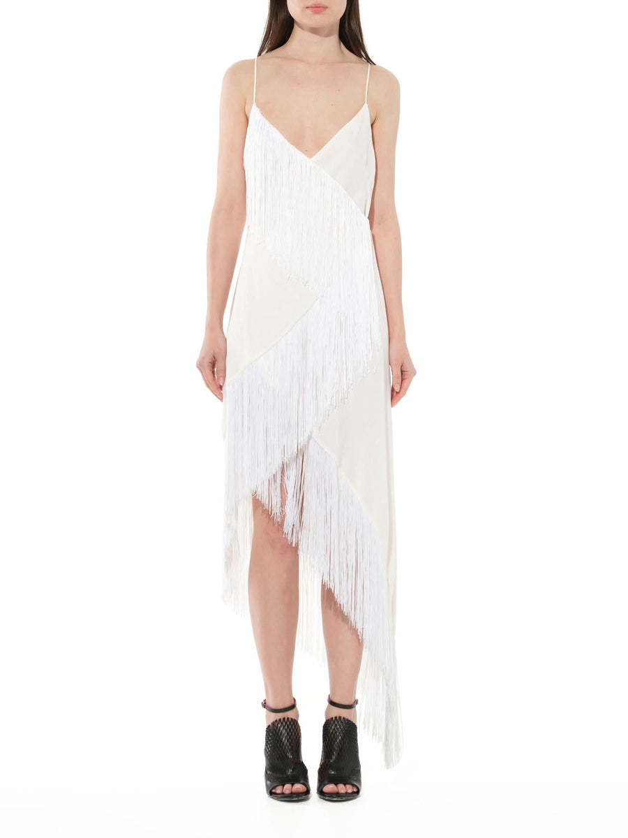Fringes Dress in White