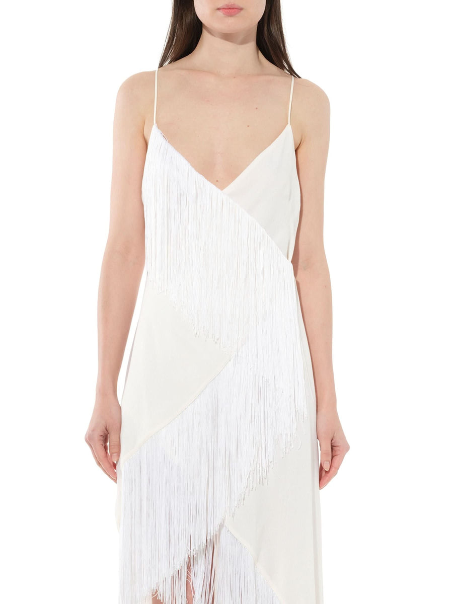 Fringes Dress in White