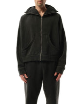 Entire Studios Full Zip Hoodie in Washed Black