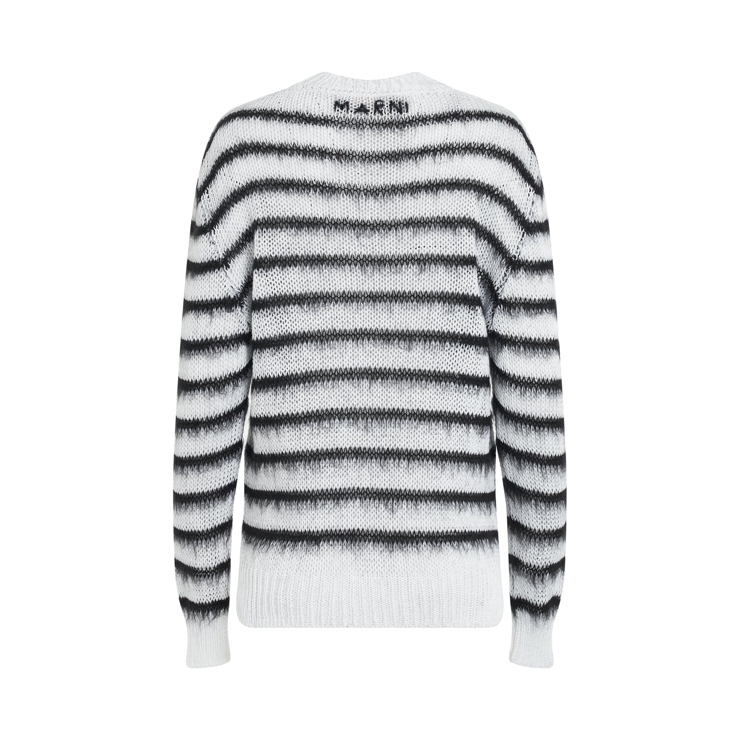 Stripe Knitted Sweater in White/Black